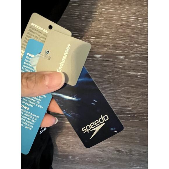 Speedo Endurance Swimsuit Black Size 10/36 Competition NEW one piece opened back - Picture 3 of 8